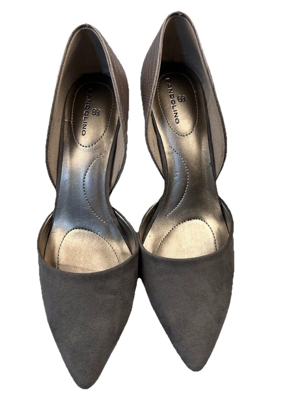 Bandolino Grenow D’Orsay Pointed Toe Pump Gray D38134 Size 6
